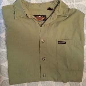 Mens Harley Davidson Green button up XXL shirt